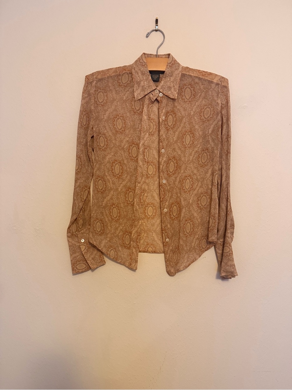 Banana Republic Women's Paisley Button-Down Shirt - Tan